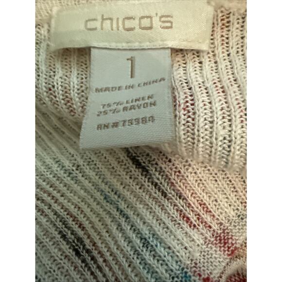 Chicos Jacket Aztec Open Front Long Below Knee 3/4 Sleeves Lightweight - Picture 5 of 5